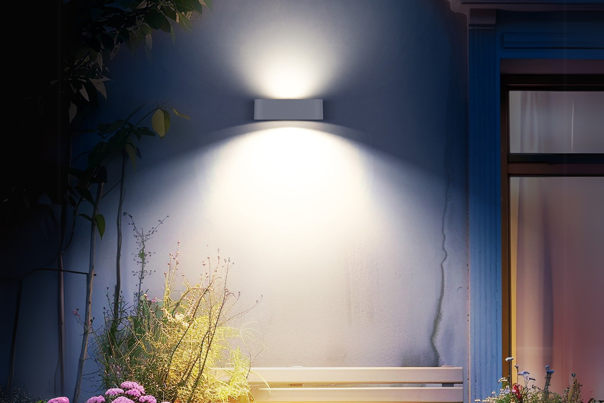 NexSun Aurora | 700 Lumens | White Up & Down Modern Solar Wall Light