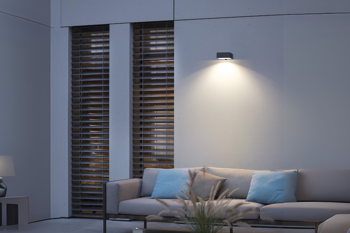 NexSun Ember | 1000 Lumens | Square Modern Solar Wall Light