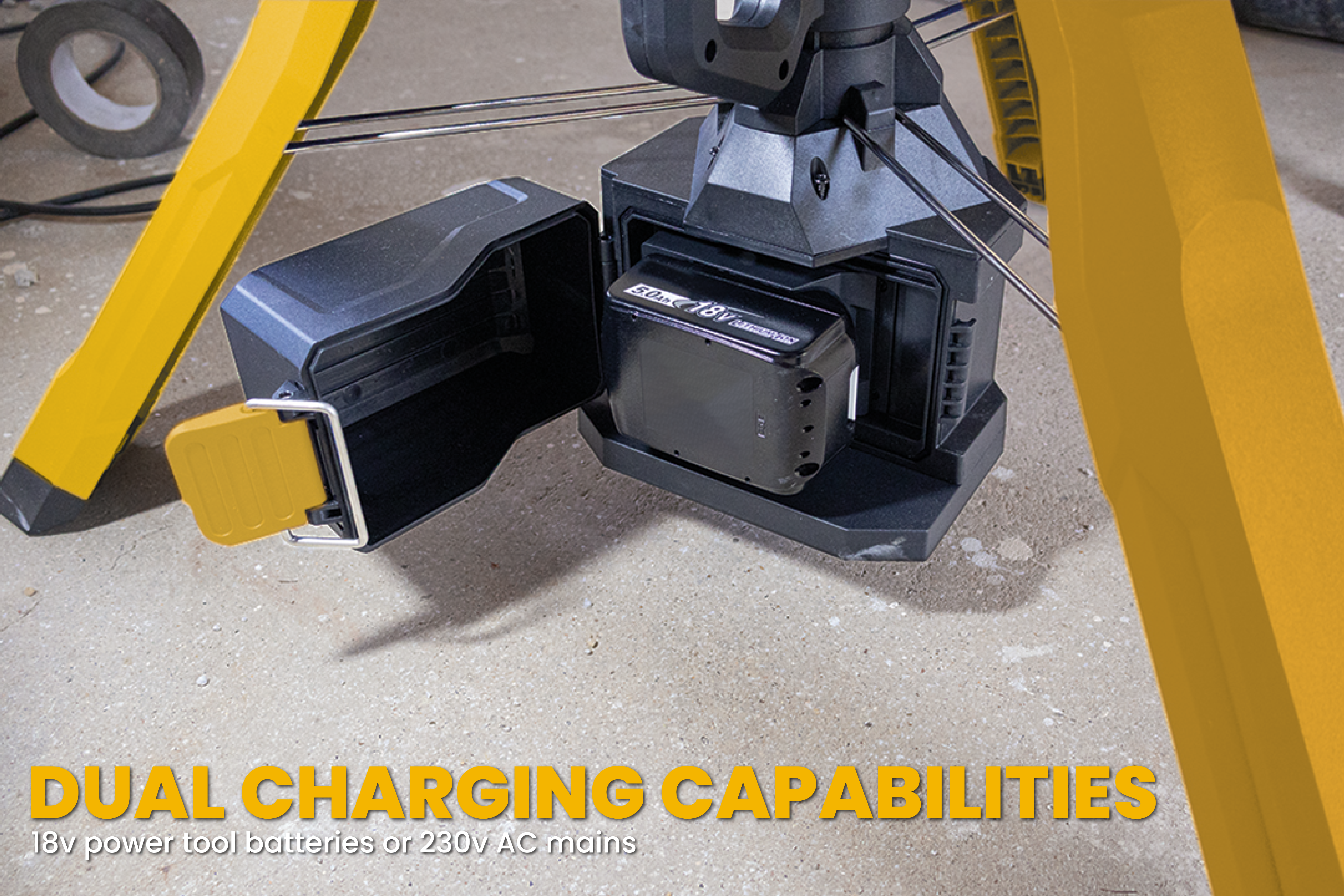 TriStar Connect | Hybrid (Powertool battery +AC) Tower Light