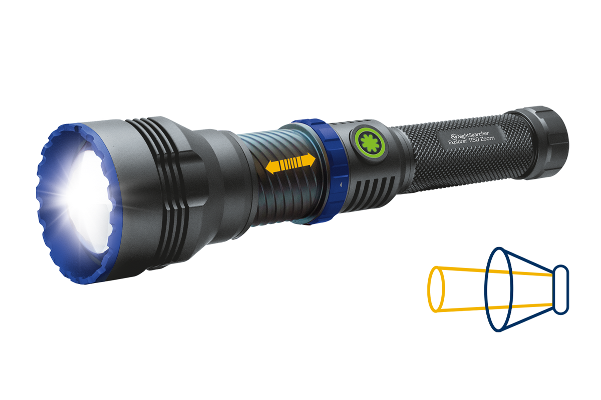 Explorer 1150 Zoom | 1150 Lumens | Rechargeable  Zoom LEP Flashlight