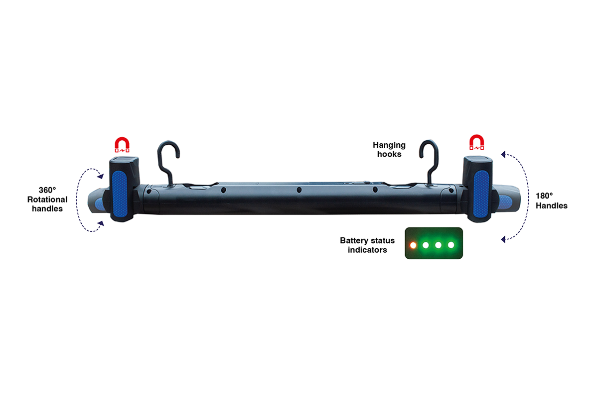 iSpector UBL | 1200 Lumen kabelloses wiederaufladbares Untermotorradlicht